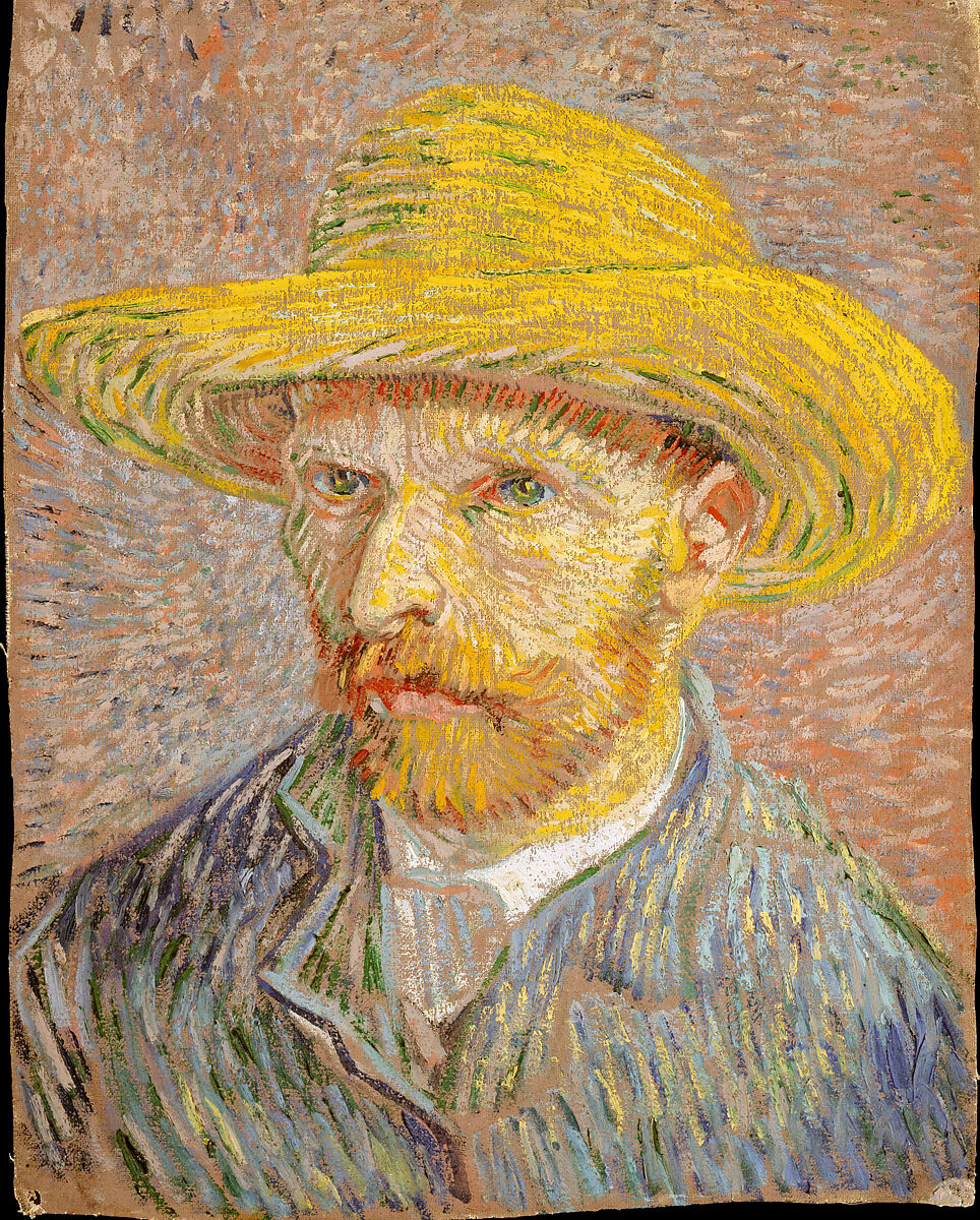 Self-Portrait with a Straw Hat, Vincent van Gogh